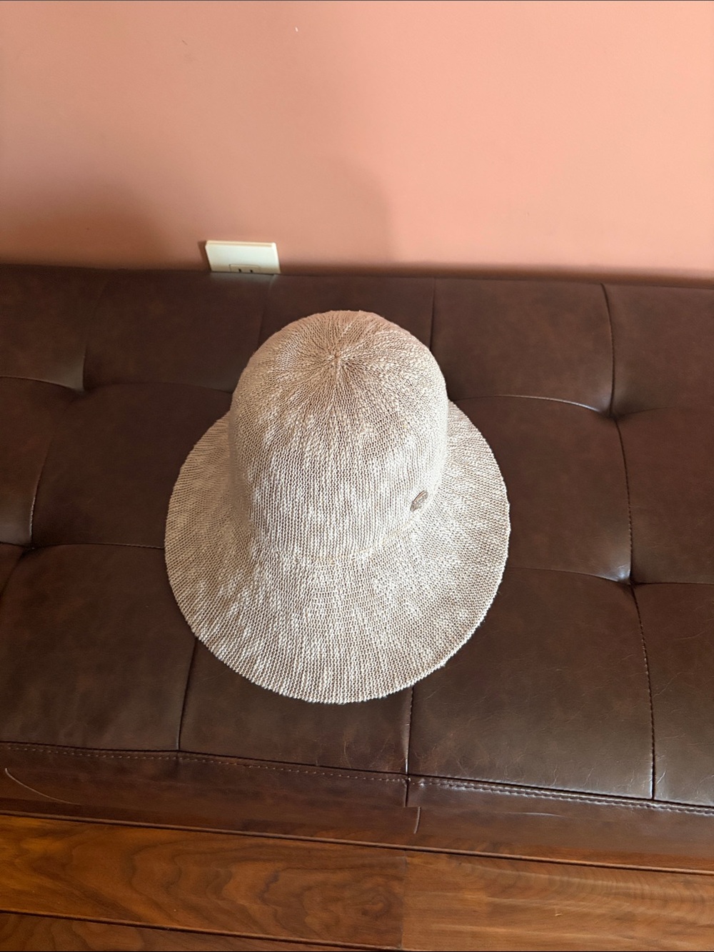 Light Beige Woven Sun Hat for Women